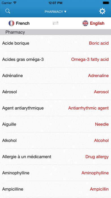 English-French Medical Dictionary for Travelers Screenshot 2