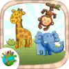 Color zoo and jungle animals - coloring books delete, cancel