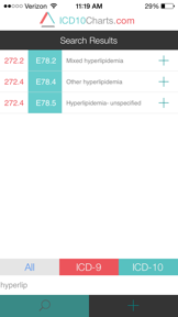 ICD-10 Charts screenshot