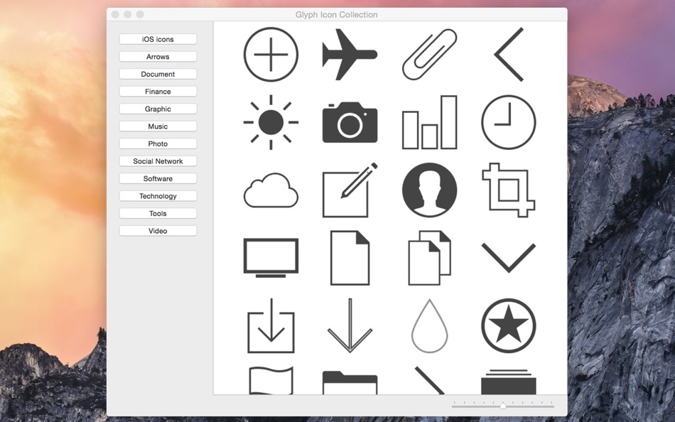 #3. Glyph Icon Collection (macOS) 由: Abdusodiq Saidov