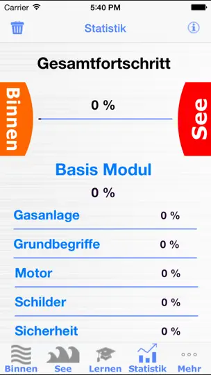 Screenshot von SBF See Binnen Trainer Lite auf dem iPhone 5