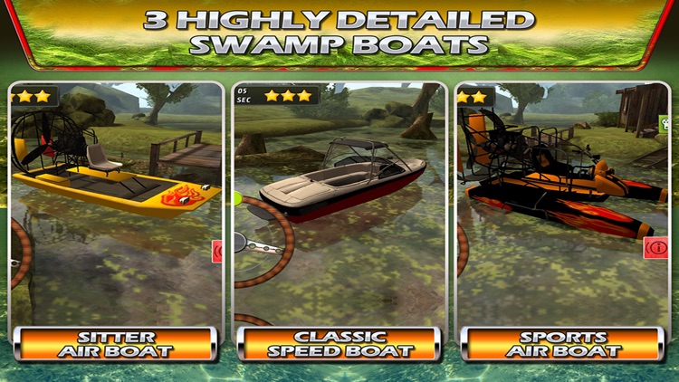 Swamp Boat 3D River Sports Fast Parking Race Game