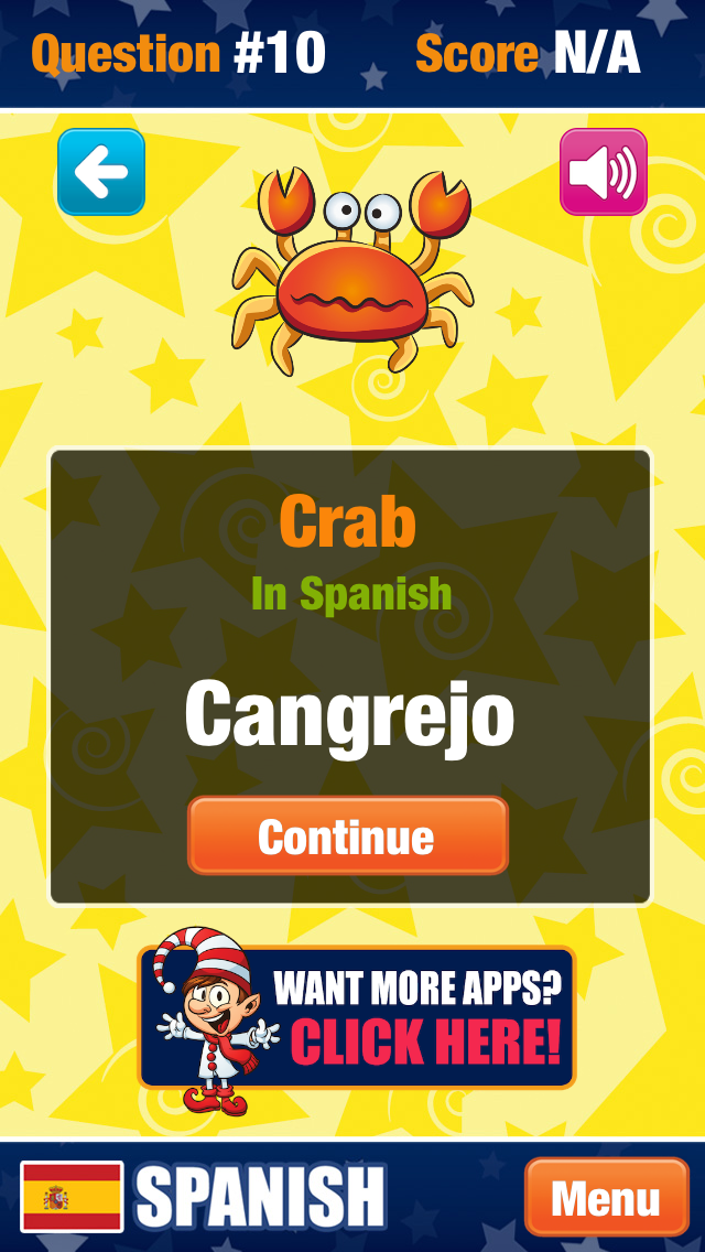 Screenshot #1 pour Spanish Tutor - Free Language Learn with Native Voice and Flashcards
