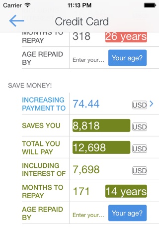 Shrink your Debt - Loan Calculator screenshot 3