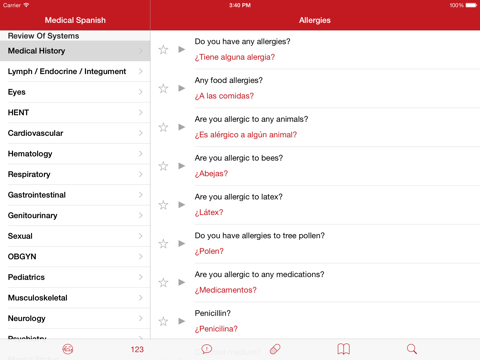 Screenshot #4 pour Medical Spanish: Healthcare Phrasebook with Audio