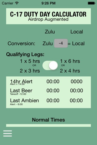 C-17 Duty Day Calc screenshot 2