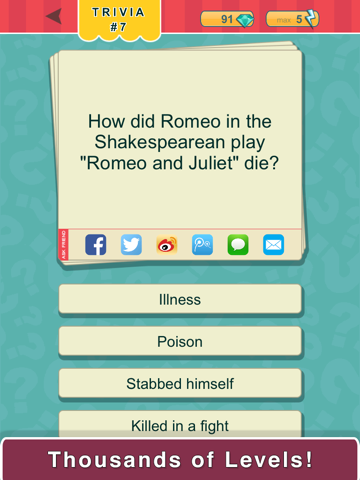 Screenshot #4 pour Trivia Quest™ Literatures - trivia questions
