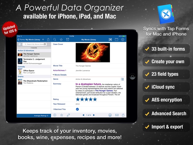 Tap Forms HD Organizer and Secure Database