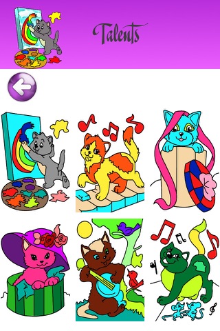 Painting Sheets with Cute Kittens for Kids HD screenshot 3