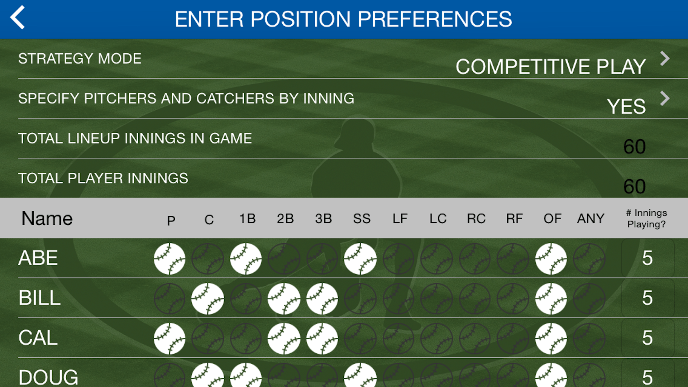 Play Ball Lineup  - Youth Baseball and Softball Lineup Maker