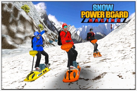 Snow Powerboard Racing ( 3D Speed Sports Power board stunts racing offroad game on Fast ice road tracks with real ragdoll physics ) screenshot 2