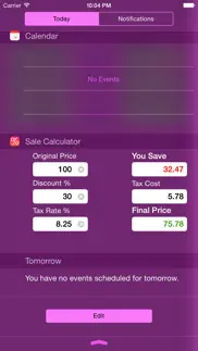 sale calculator price w/ tax & clearance discounts iphone screenshot 2