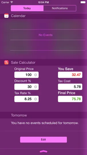 Captura de pantalla de Sale Calculator Price W/ Tax & Clearance Discounts en iPhone 2