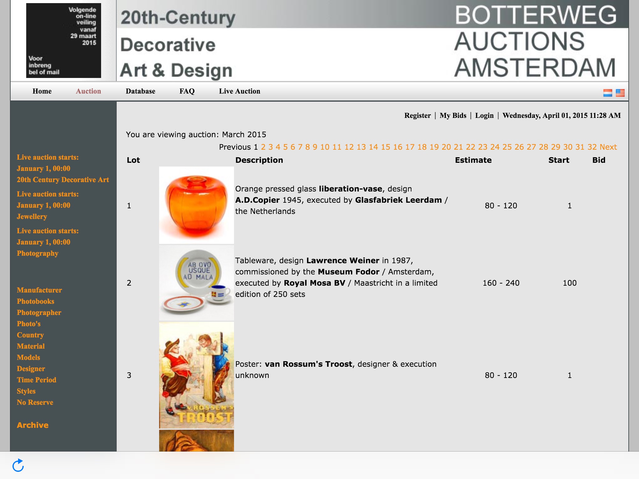 Botterweg Auctions Amsterdam screenshot 2