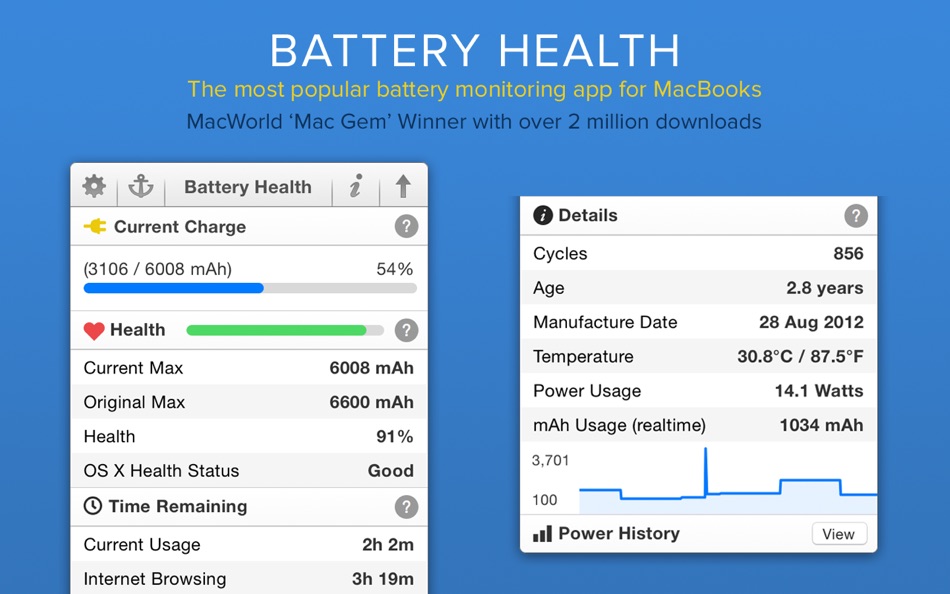 #1. Battery Health - Monitor Stats (macOS) 来自: FIPLAB Ltd