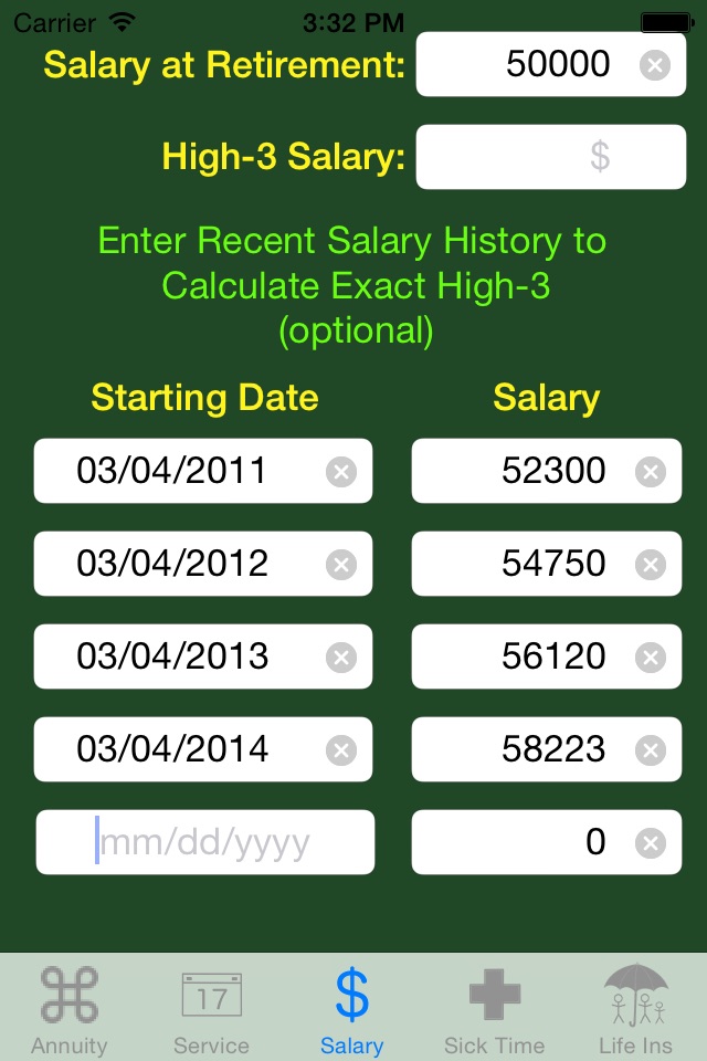 FedCalc FERS and CSRS Annuity Calculator screenshot 3