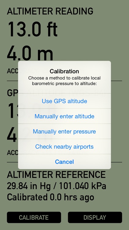 Pro Altimeter - Barometric Altimeter with Manual/GPS/METAR Calibration
