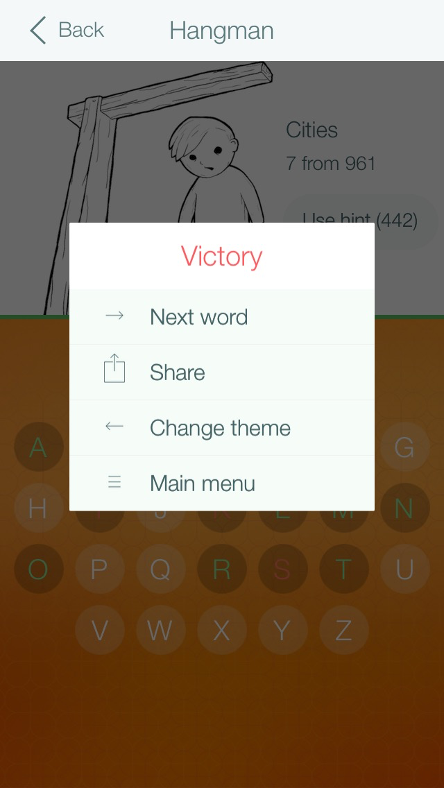 Hangman 2 - word game. Addictive quiz with words guessing screenshot 4
