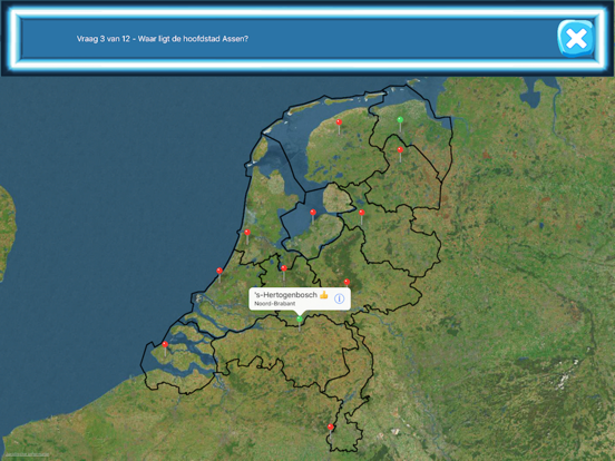 Topo Toets Nederlands steden iPad app afbeelding 2