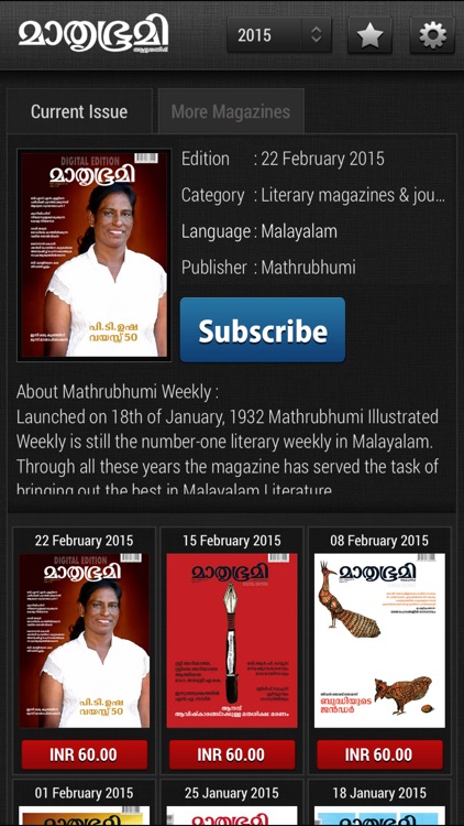 Mathrubhumi Illustrated Weekly 2015