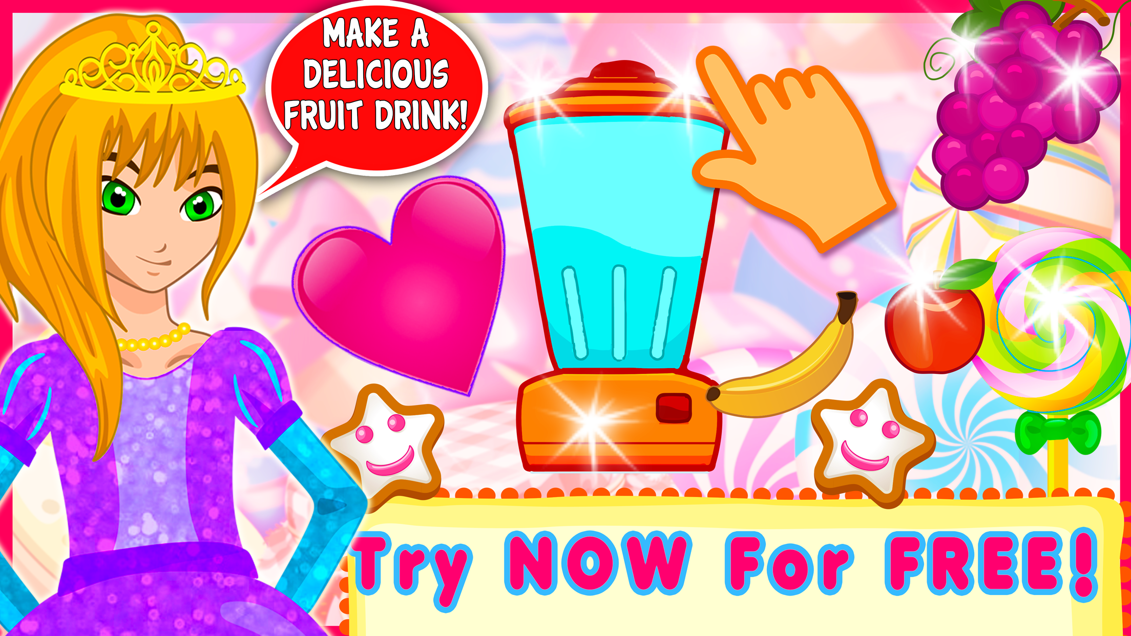 Valentine's Princess Candy Kitchen -  Educational Games for kids & Toddlers to teach Counting Numbers, Colors, Alphabet and Shapes! screenshot 5
