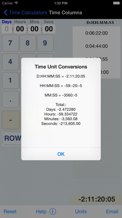 Hours, Minutes & Seconds Calculator with Date Diff