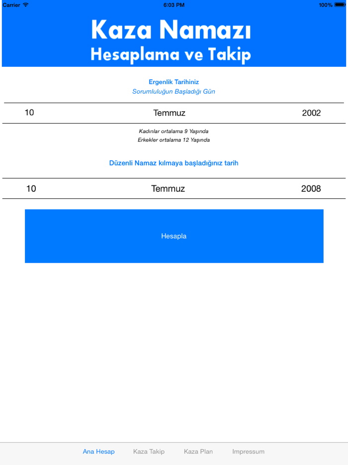 Kaza Namazı Hesaplama ve Takip