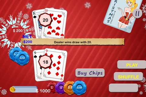 Amazing Christmas BlackJack Party - Best American casino card gambling screenshot 3