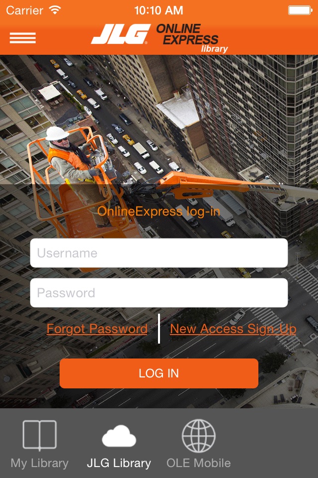 JLG Online Express Library screenshot 2