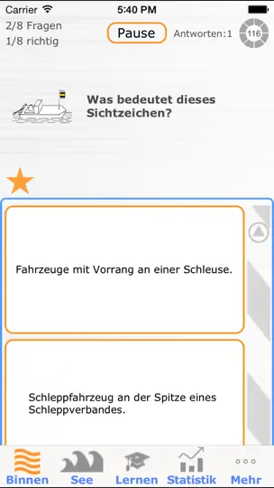 Screenshot von SBF See Binnen Trainer Lite auf dem iPhone 3