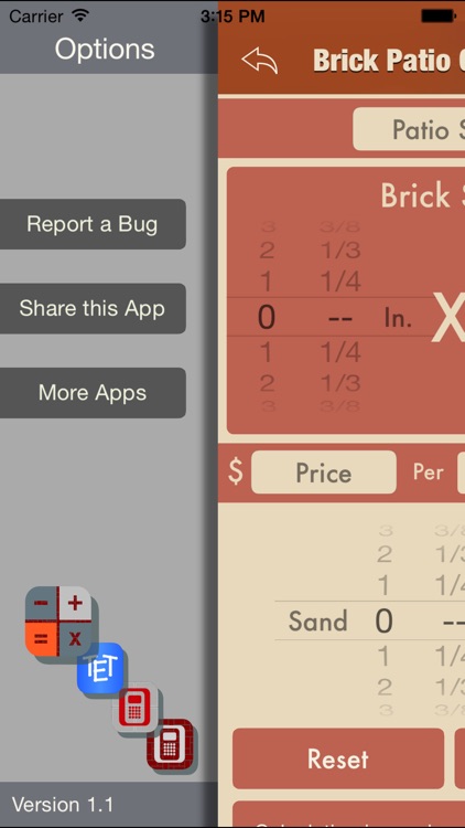 Brick Patio Calculator