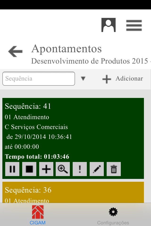 CIGAM Apontamentos screenshot 2