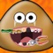 After eating a lot of candies pou destroyed his teeth