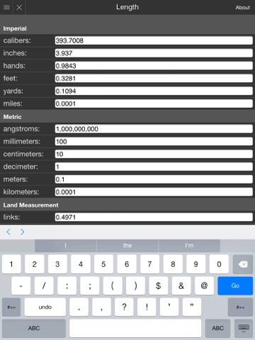 Mila's Length Converter Calculator iPad screenshot 4 - Utilities app