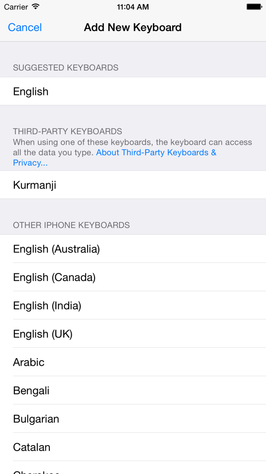 #2. Kurmanji Keyboard (iOS) 由: Carrot Apps LTD