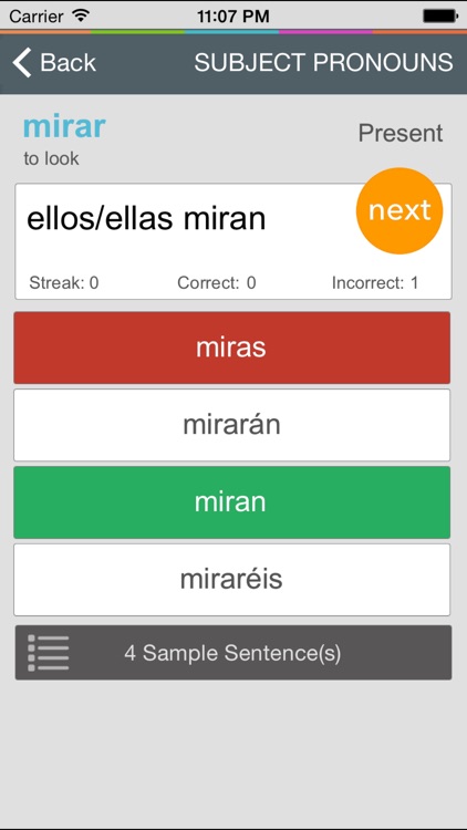 Spanish Verb Coach - Learn Subject Pronouns and Practice Verb Conjugations screenshot-3