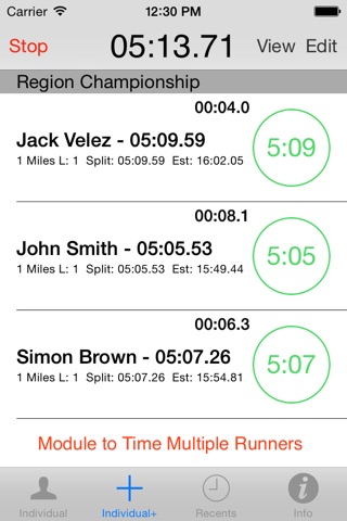 StopWatch for Cross Country screenshot 2