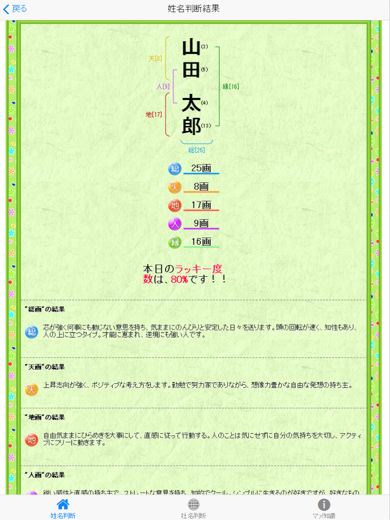 たのしい姓名判断