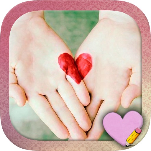 Design and create love cards – letters and love quotes icon