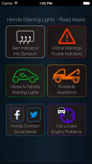 app for honda cars - honda warning lights & road assistance - car locator iphone screenshot 1