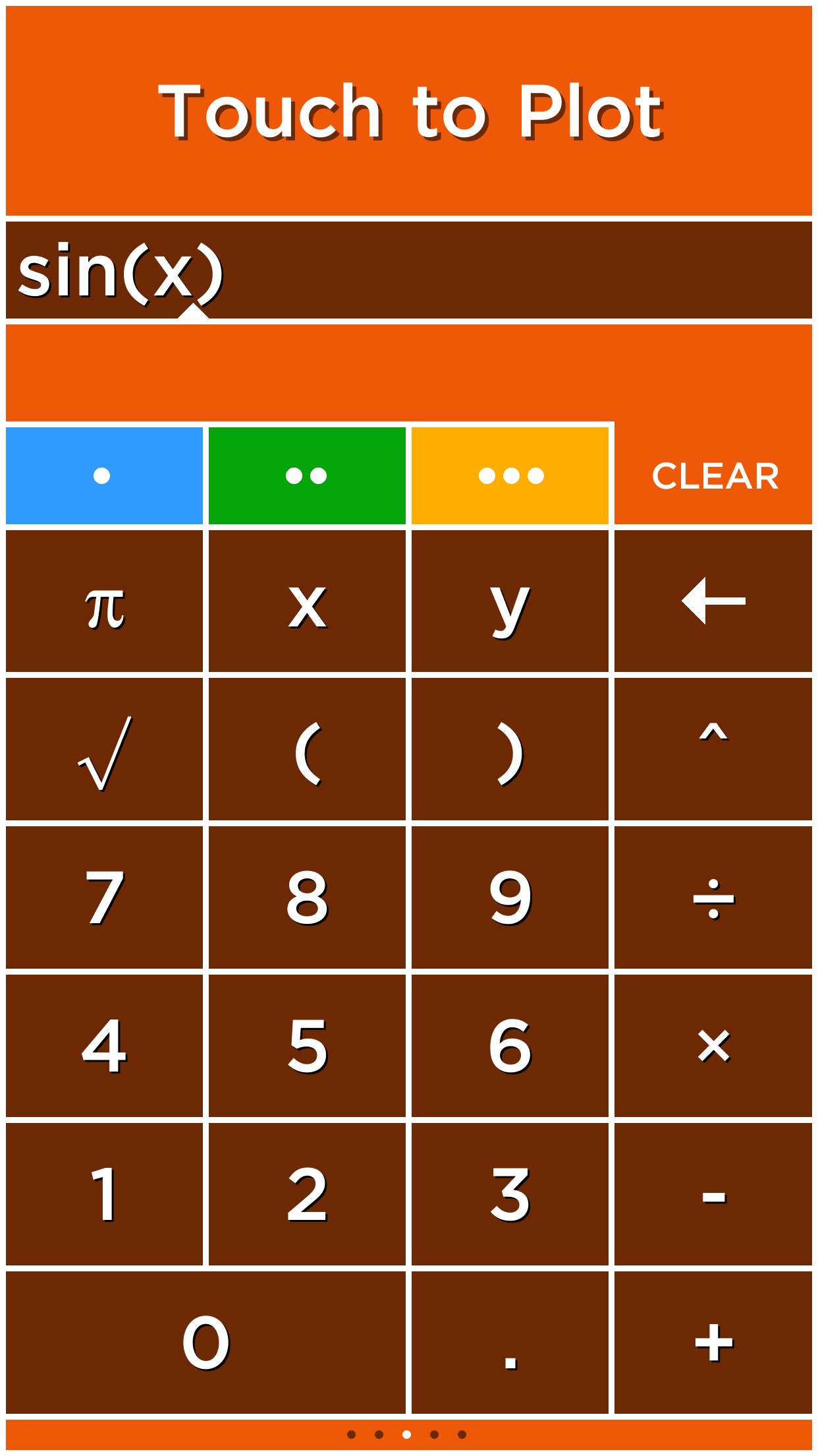 Screenshot do app Solve - A colorful graphing calculator