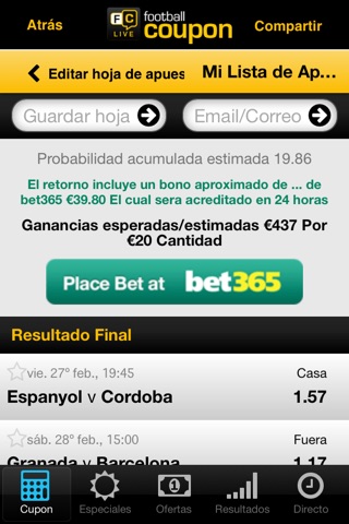 Football Coupon Apuestas screenshot 3