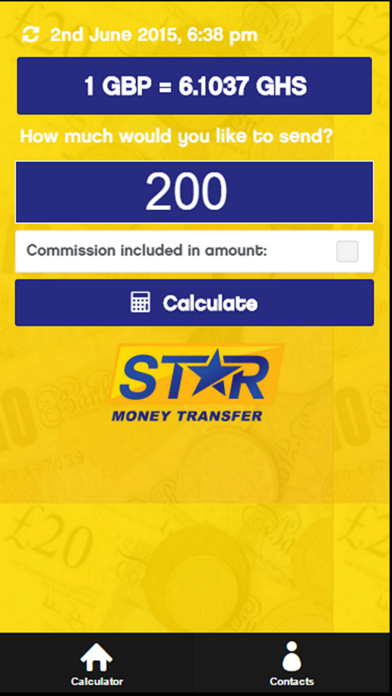 Screenshot #1 pour Star Money Transfer Calculator