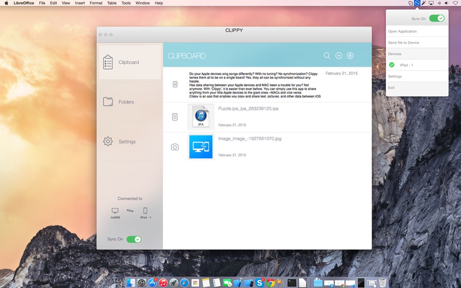 Clippy - Install apps & Transmit anything between iOS and Mac wirelessly - 1.0.1 - (macOS)