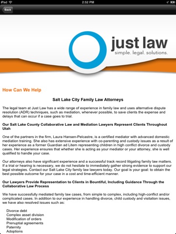 Just Law: Family Law Attorneys HD screenshot 4