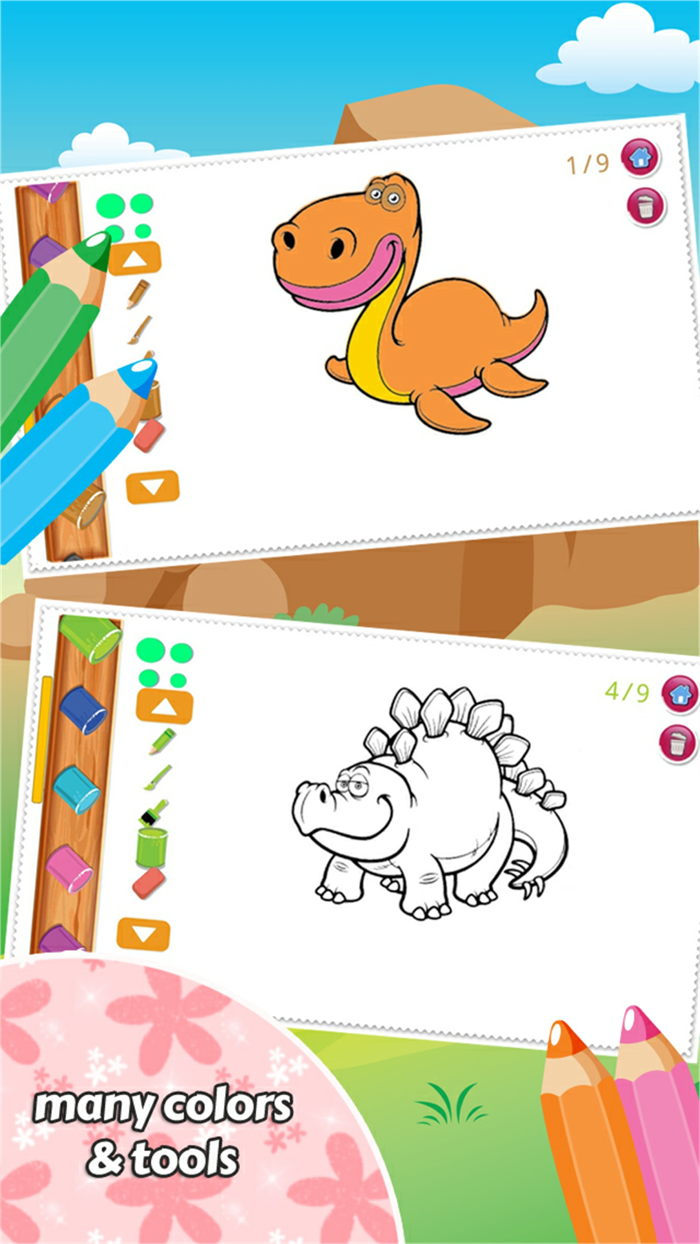 Dino Coloring Book Drawing for Kid Games