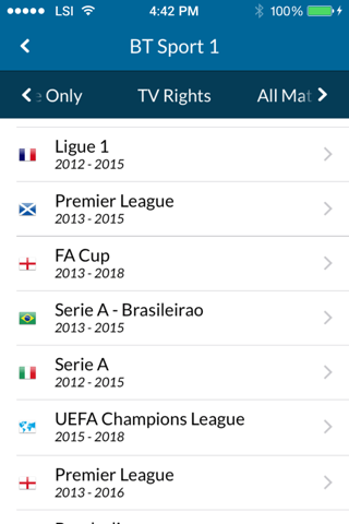 Live Football TV - Official Uk Broadcast Schedules & Scores screenshot 2