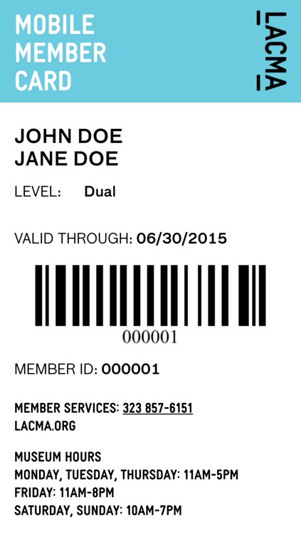 LACMA Member Card