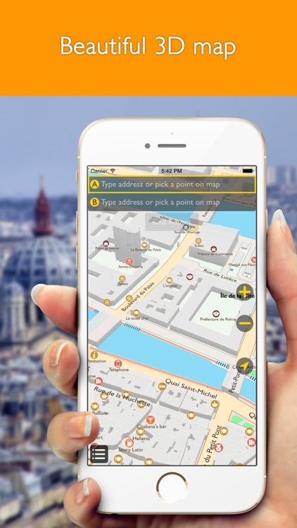 Paris offline map with public transport route planner for my journey