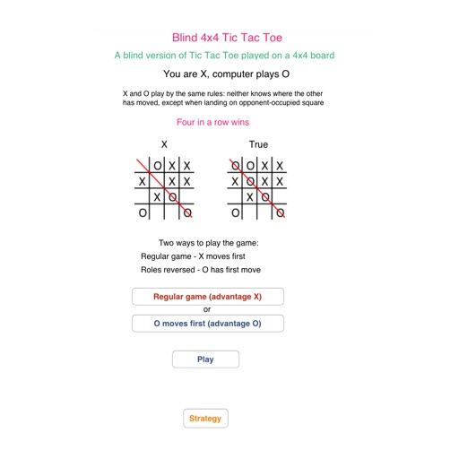 Tic Tac Toe Blind